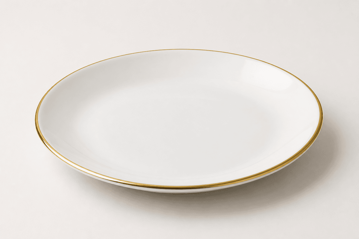 Plated-Rim Dessert Plate