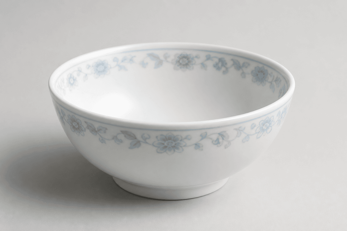 In-glaze Floral Rice Bowl