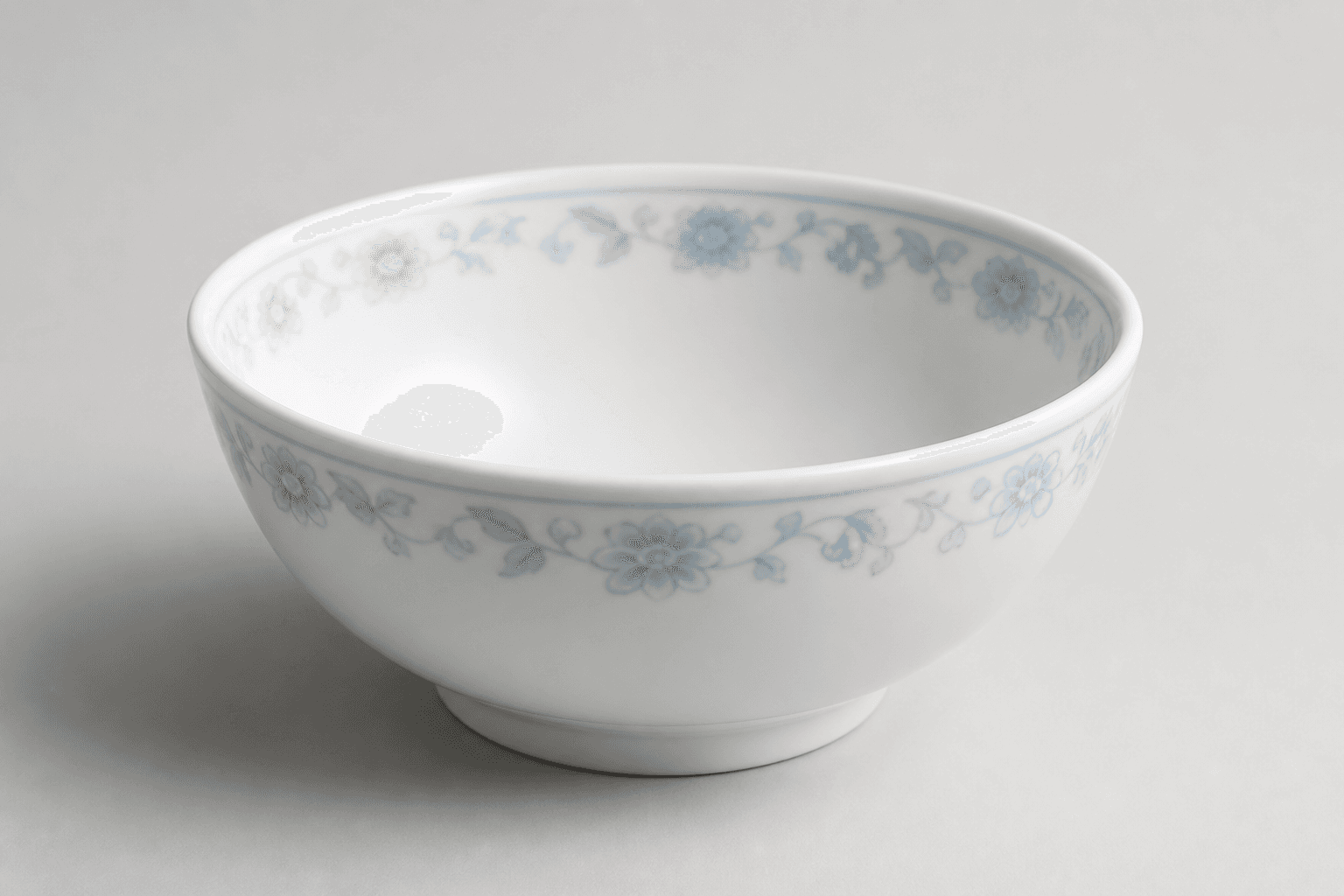 In-glaze Floral Rice Bowl