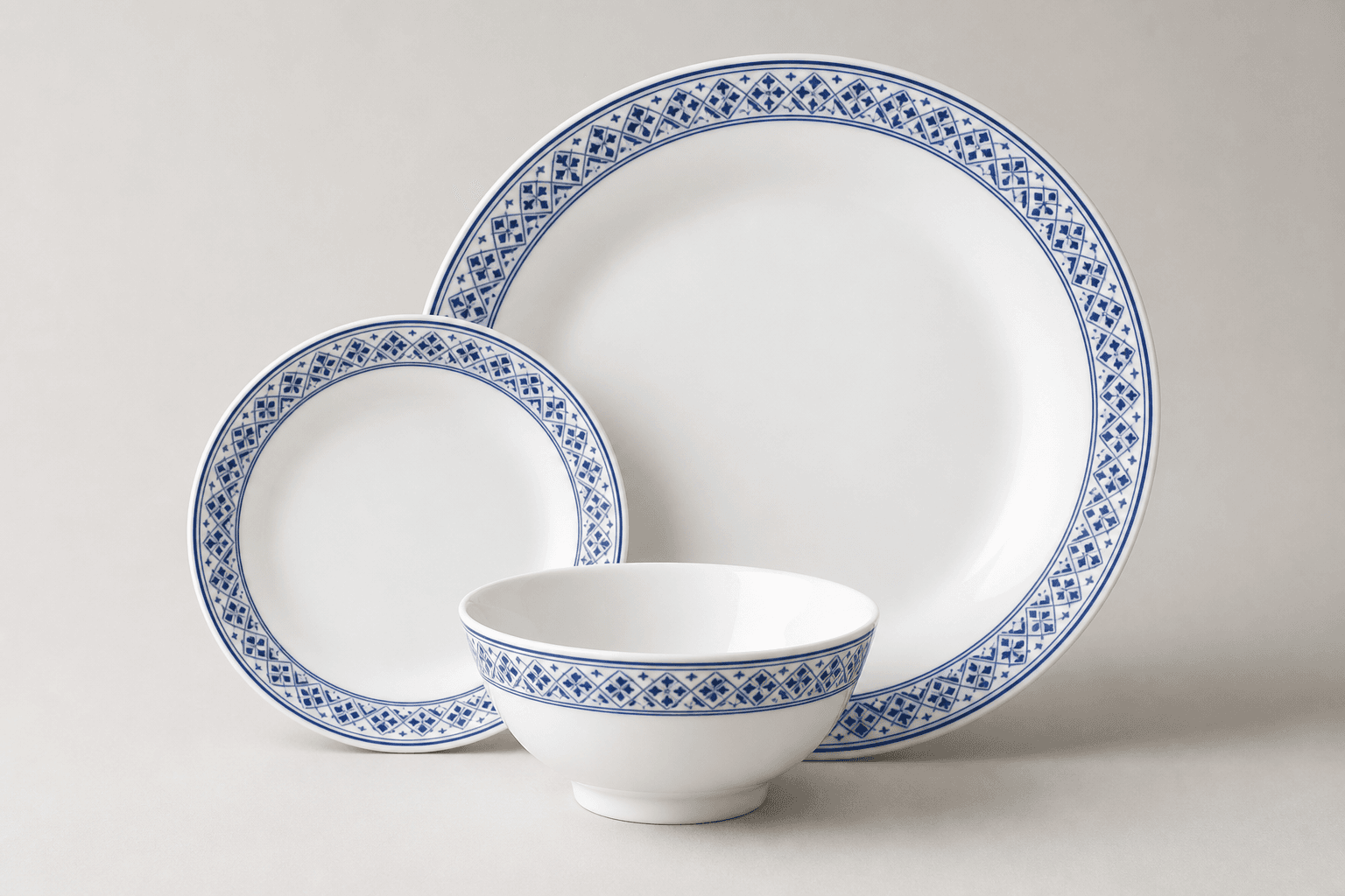 Printed Porcelain Three-piece Set
